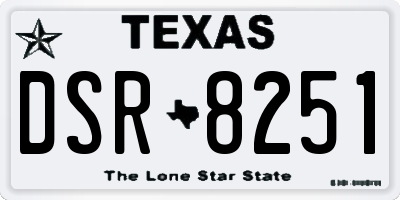 TX license plate DSR8251