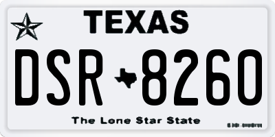 TX license plate DSR8260