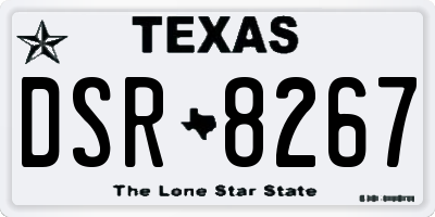 TX license plate DSR8267