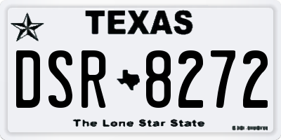 TX license plate DSR8272