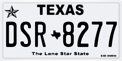 TX license plate DSR8277