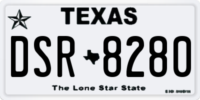 TX license plate DSR8280