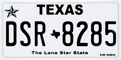 TX license plate DSR8285