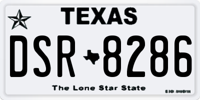 TX license plate DSR8286
