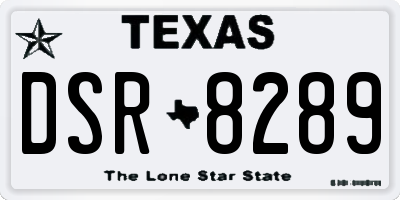 TX license plate DSR8289