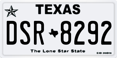 TX license plate DSR8292