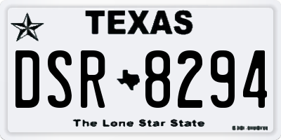 TX license plate DSR8294