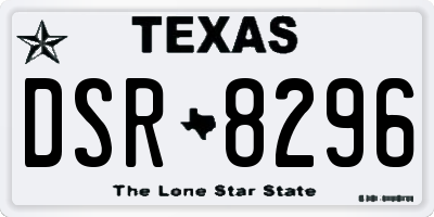 TX license plate DSR8296