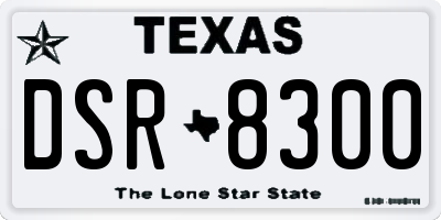 TX license plate DSR8300