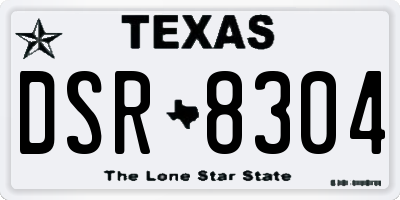 TX license plate DSR8304