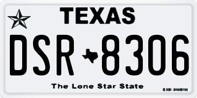 TX license plate DSR8306