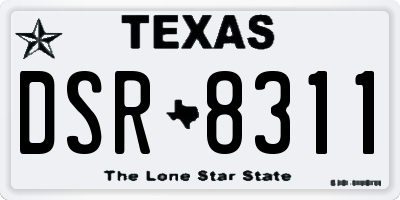 TX license plate DSR8311