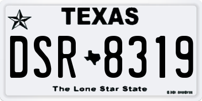 TX license plate DSR8319