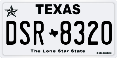 TX license plate DSR8320