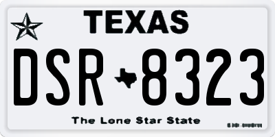 TX license plate DSR8323