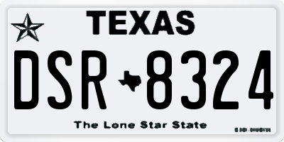 TX license plate DSR8324