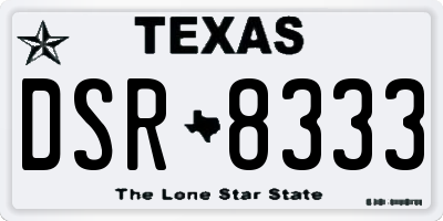 TX license plate DSR8333