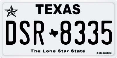 TX license plate DSR8335