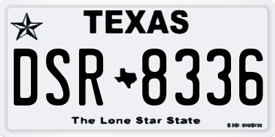 TX license plate DSR8336