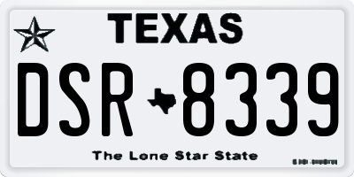 TX license plate DSR8339