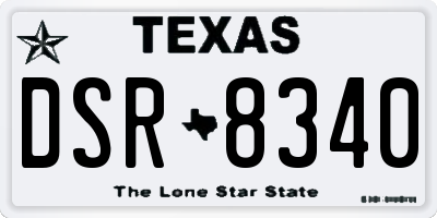 TX license plate DSR8340