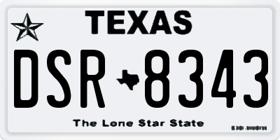 TX license plate DSR8343