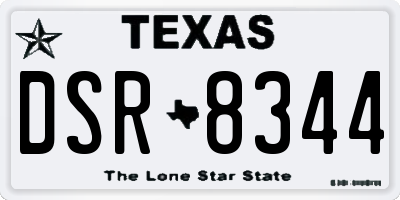 TX license plate DSR8344