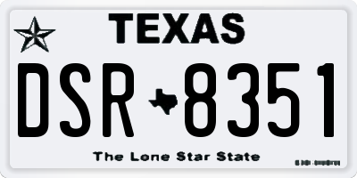 TX license plate DSR8351