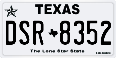 TX license plate DSR8352