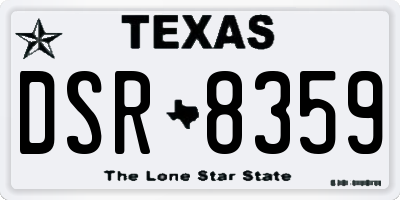 TX license plate DSR8359