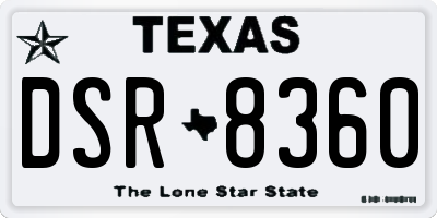 TX license plate DSR8360