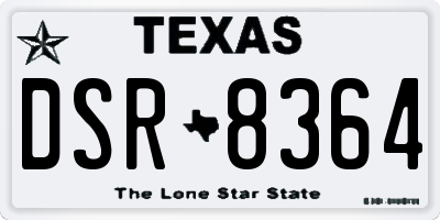 TX license plate DSR8364