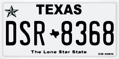 TX license plate DSR8368