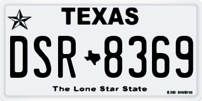TX license plate DSR8369