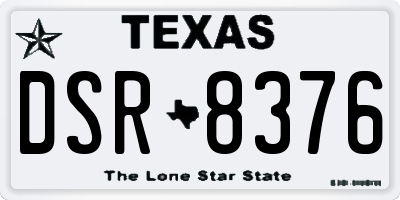 TX license plate DSR8376