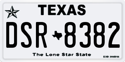 TX license plate DSR8382