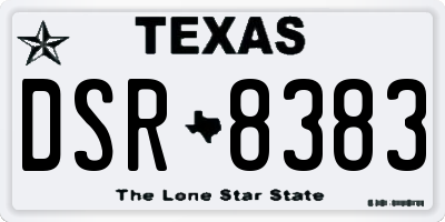 TX license plate DSR8383