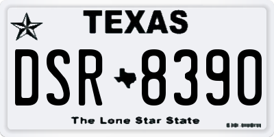 TX license plate DSR8390