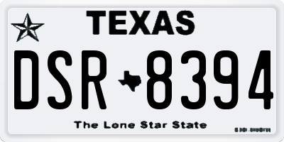 TX license plate DSR8394