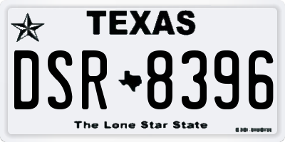 TX license plate DSR8396
