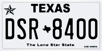 TX license plate DSR8400
