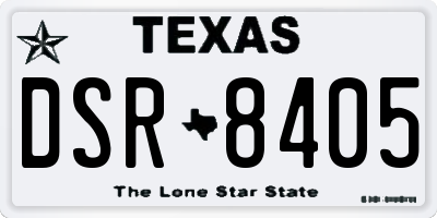 TX license plate DSR8405