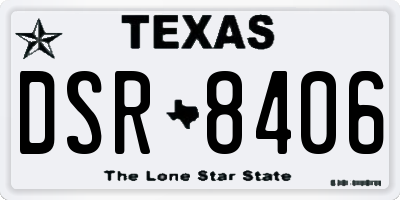 TX license plate DSR8406