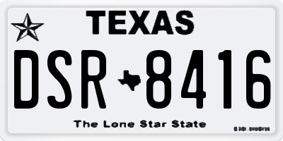 TX license plate DSR8416