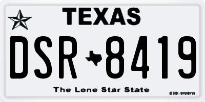 TX license plate DSR8419
