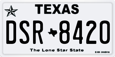 TX license plate DSR8420