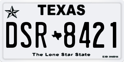 TX license plate DSR8421