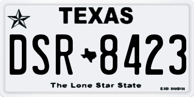 TX license plate DSR8423