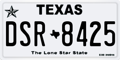 TX license plate DSR8425