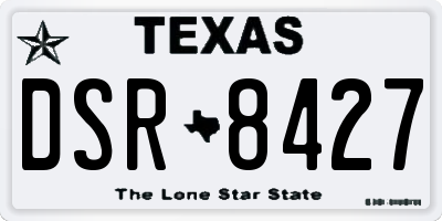 TX license plate DSR8427